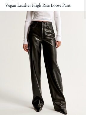 Abercrombie & Fitch Black Vegan Leather High-Rise Pants